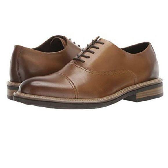 KENNETH COLE REACTION Men's Klay Flex Cap Toe Oxfords Dress Shoes Brown 8.5 10 - Picture 1 of 6